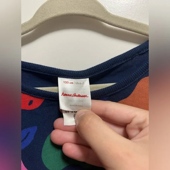 Hanna Andersson Pear Print Twirly Dress Kids Size 6-7 - Picture 2 of 6